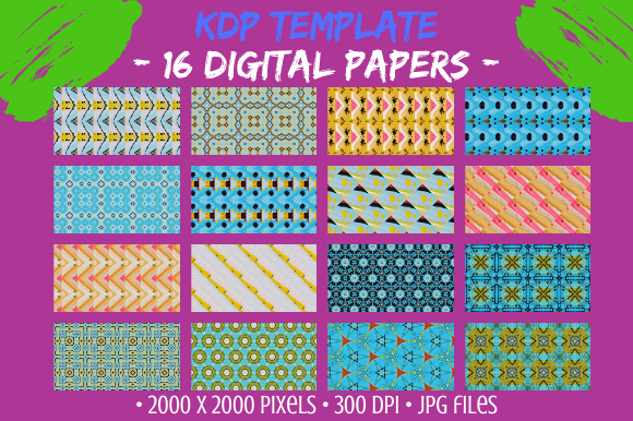 16 Abstract Digital Paper Book Patterns