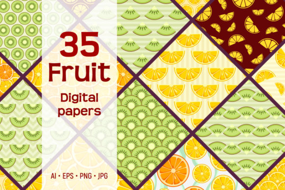 35 Seamless Citrus Fruit Vector Patterns: A Versatile Design Resource for Creative Professionals
