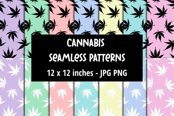 Cannabis Digital Paper: Seamless Patterns for Creative, Professional, and Educational Use