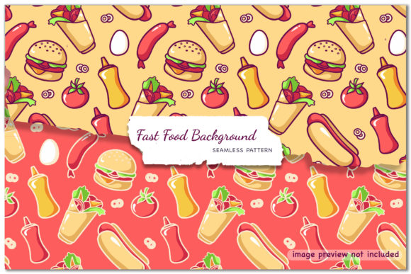 Fast Food Background - Seamless Patterns