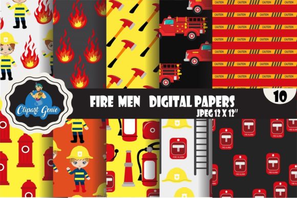Fire Men Seamless Patterns
