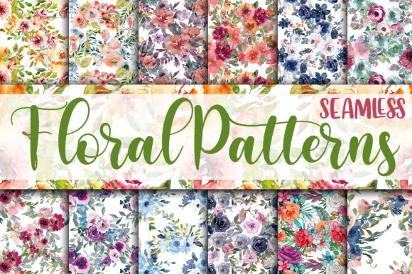 Floral Patterns Digital Papers - Seamless