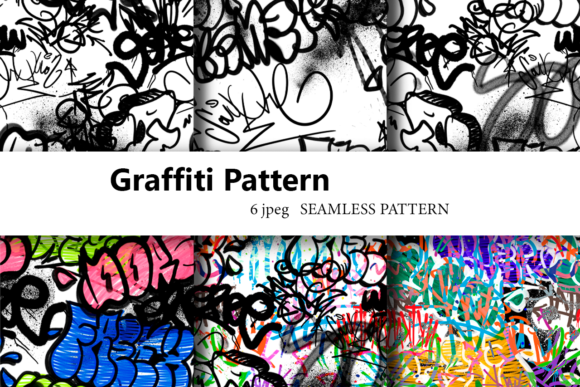 Graffiti Seamless Patterns Set. Digital