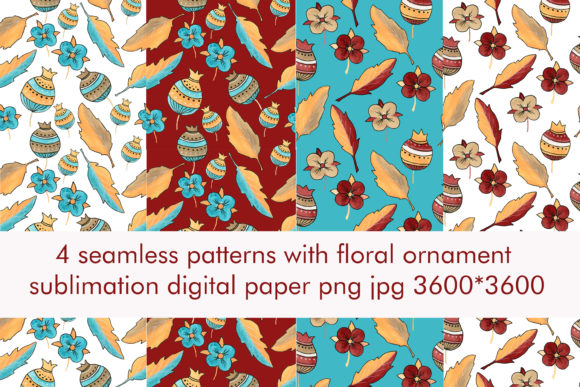 Patterns Floral Ornament Sublimation: Seamless Digital Paper for Modern Creative Workflows