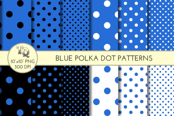 Seamless Blue Polka Dot Patterns