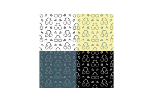 Set of Seamless Patterns with Metal Hand