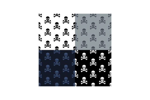 Set of Seamless Patterns with Pirate Sym